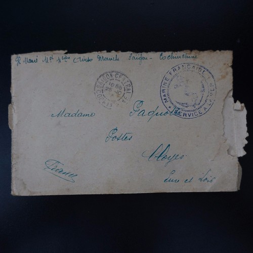 Lettre cover cachet marine - lettre,
