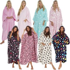 Poncho da donna in pile con cappuccio donna oversize coperta con cappuccio sdraio caftano