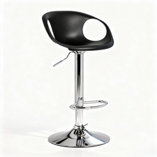 Sgabello Ufficio Regolabile in PP con Base in Acciaio con Poggiapiedi