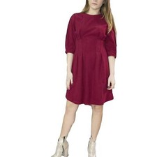 Abito mini in lanetta bordeaux