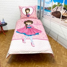 Bambola Ballerina Set Letto Singolo Copripiumino 140x200cm, Biancheria in Cotone