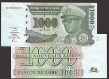 ZAIRE,P67,1000-NZ,1995,UNC