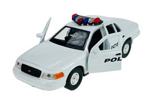 WELLY 1999 FORD CROWN VICTORIA POLICE 1:34 DIE CAST METAL NUOVO IN SCATOLA
