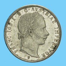 LOMBARDO VENETO FRANCESCO GIUSEPPE 1/4 FIORINO 1859 VENEZIA SILVER COIN SPL