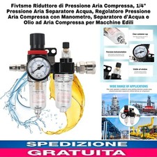 Riduttore Di Pressione Aria Compressa, 1/4" Pressione Aria Separatore Acqua 