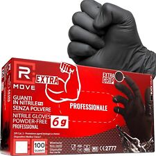 GUANTI IN NITRILE NERI MONOUSO 100PZ ULTRA RESISTENTI LAVORO INDUSTRIA MECCANICI