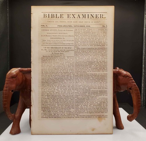 Rare bible examiner sept 1850 - rare,