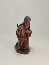 Pastore Inginocchiato Davanti La Culla Statua Presepe Del Prado 10 cm in Resina