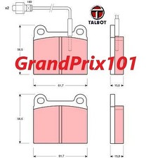 SERIE PASTIGLIE FRENO ANTERIORI TALBOT HORIZON MATRA BAGHEERA RANCHO - imp. ATE