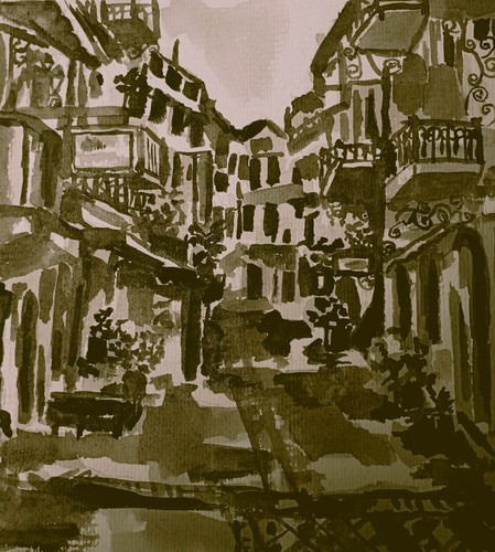 Stampa artistica villaggio