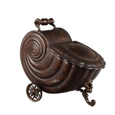 Carrello Portacarbone Antico Ferro Decorazioni Europa XX Secolo Originale