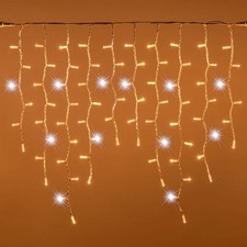 Tenda Luminosa Natalizia 92 LED 3m Stalattiti IP67 Prolungabile Flash