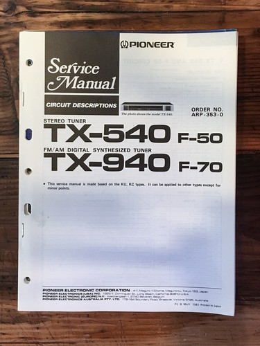 Pioneer 540 940 f 50 - tx-940, f-50