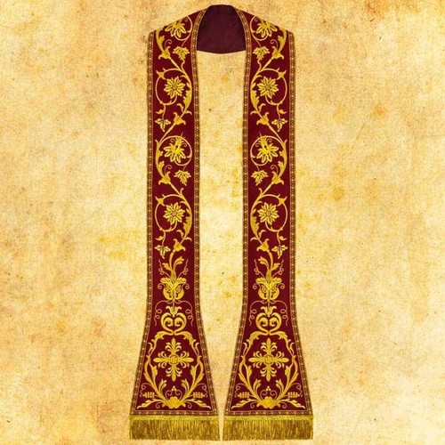 Stola romana ricamata marrone