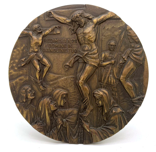 Medaglia bronzo grande gesù - bronzo,