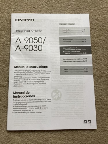 Onkyo 9050 9030 - onkyo, manuale
