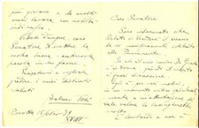 1939 ROVETTA Pittore Arturo TOSI raccomanda Raffaele DE GRADA - AUTOGRAFO