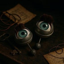 Coppia Occhi Meccanici Bambole Gege Anni 60 Wunderkammer Dormienti Vintage 