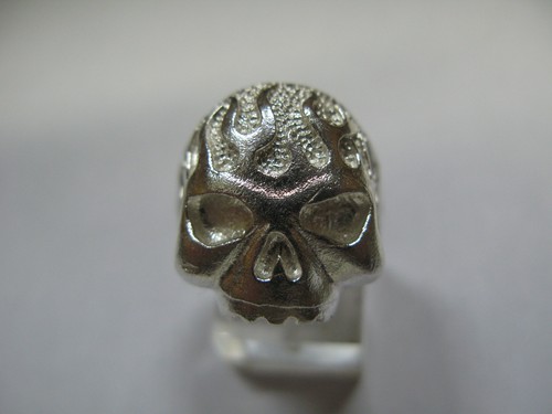 Anello teschio flame dragster - ,
