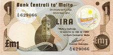 Banconota 1 lira maltese del 1967 - Ottimo stato