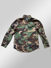 Ralph Lauren camicia uomo mimetica Camo verde kaki slim fit cotone Taglia LG