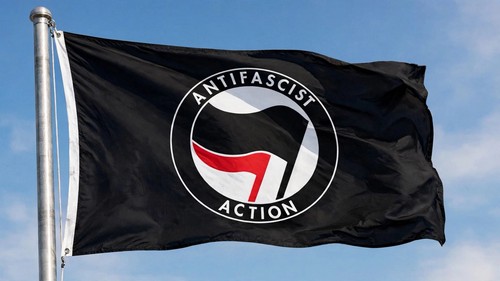 Anti fascist action 3 flag - 5,
