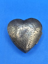 Elegante Vintage Porta Pillole Scatola Scatolina In Argento 925 Cuore 