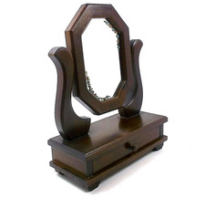 Specchio Da Tavolo d'epoca con cassetto Toeletta Make-Up Trucco Barba VINTAGE