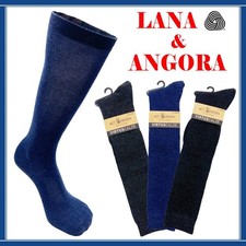 Calze da Uomo in LANA ANGORA Lunghe Termiche Invernali Calde Calzini Calzettoni