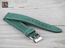 Cinturino orologio vintage 18 20 22 vera pelle scamosciata italiana LS SUEDE CUCITO salvia