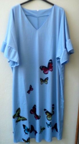 Vestito celeste con - ,