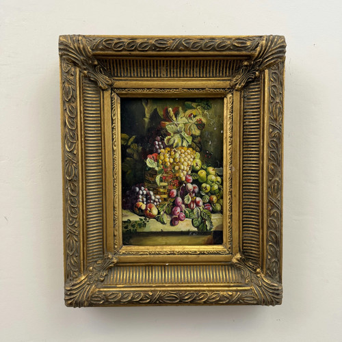 Antico dipinto olio natura