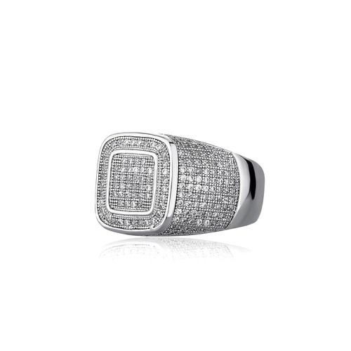 Anello iced out uomo micro - out,