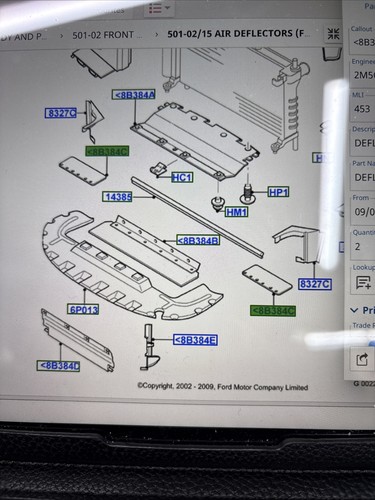 Deflettore aria originale ford - deflettore,