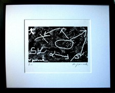 A.R.PENCK, serigrafia, FIRMATA A MANO, copia d'artista certificato con cornice 55x45