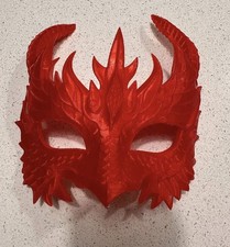 Maschera drago rosso stampata - rosso,