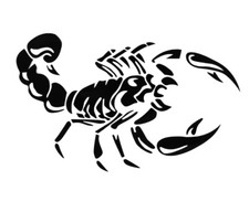 ADESIVO AUTO SCORPIONE NERO IN VINILE MOTO SCOOTER CASCO SERBATOIO 20X12cm