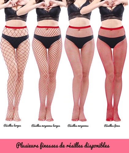 Collant rete filet rosse - collant,