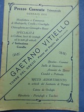 ANTICO LISTINO PREZZI-VITIELLO-CORALLO-CAMMEI-MADREPERLA....TORRE DEL GRECO 1910