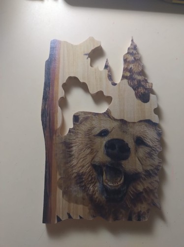 Scultura orso legno con - scultura,