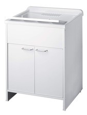 Mobile Lavatoio da Esterno Negrari Garden 60x50x85 cm - in Resina PVC con 2 Ante