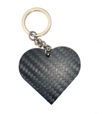 Portachiavi fibra di carbonio - Simboli Cuore e tondo per Lei e per Lui. Regalo 