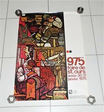 Manifesto ITALO MUS 1975 AOSTA Fiera di Sant'Orso Foire St Ours Poster 48x68