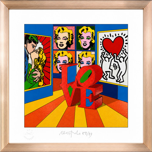 Ugo nespolo serigrafia love - ugo,