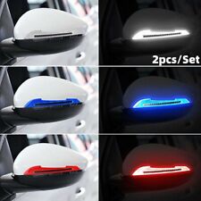 2PCS Riflettente Fibra di Carbonio Specchio Laterale Auto Avvisamento Modanatura Accessori