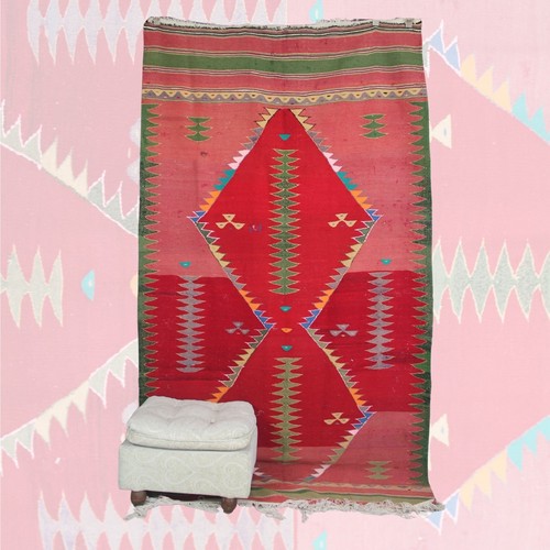 Kilim rosa vintage fatto - , a