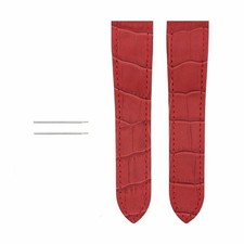 VITE + CINTURINO IN PELLE 23MM CINTURINO IN GRANA DI ALLIGATORE PER CARTIER SANTOS 38MM 100 ROSSO