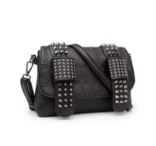 Borsa teschio tracolla donna borchie tracolla punk gotica borchie PU borsetta --