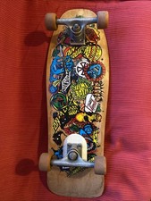 1990 SANTA CRUZ "OOPS 3 LOGOS" SKATEBOARD DECK COMPLETE USED RARE VINTAGE