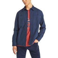 Timberland Camicia da Uomo in Cotone Windham Blu Taglia L Cod TB0A6GRU433